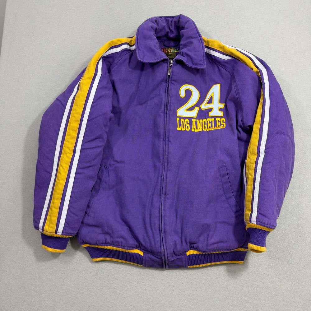 Russo Spirit Bomber Jacket Men 2XL Purple Los Angeles 24 Kobe Tribute Canvas